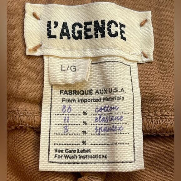 L'AGENCE Rochelle High Rise Coated Pull-On Skinny Jeans Nutmeg. Large - Picture 5 of 10